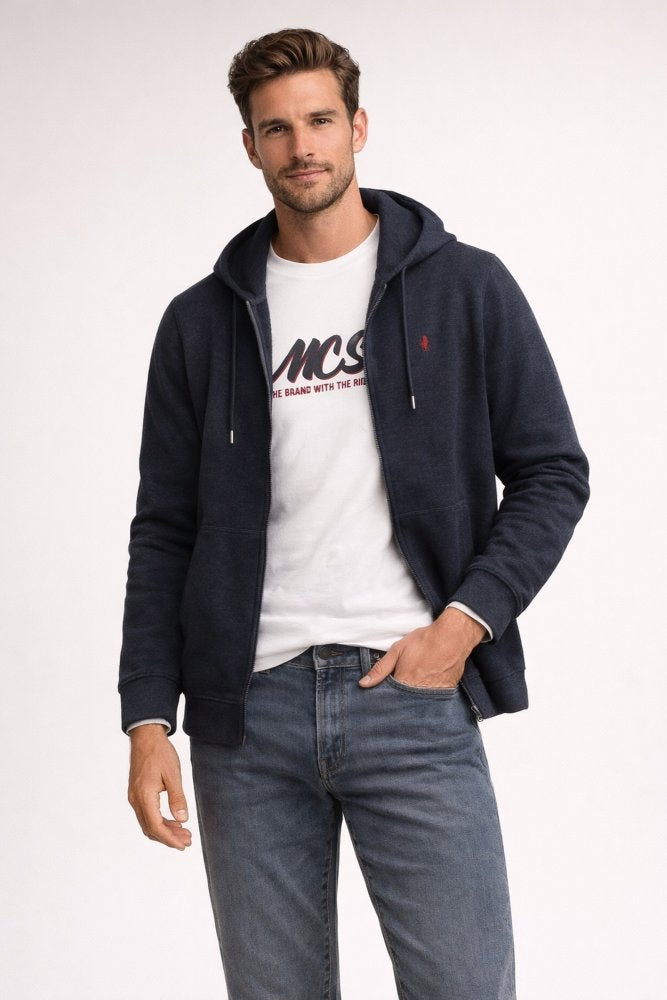 MCS Zachte sweater met ritssluiting en capuchon