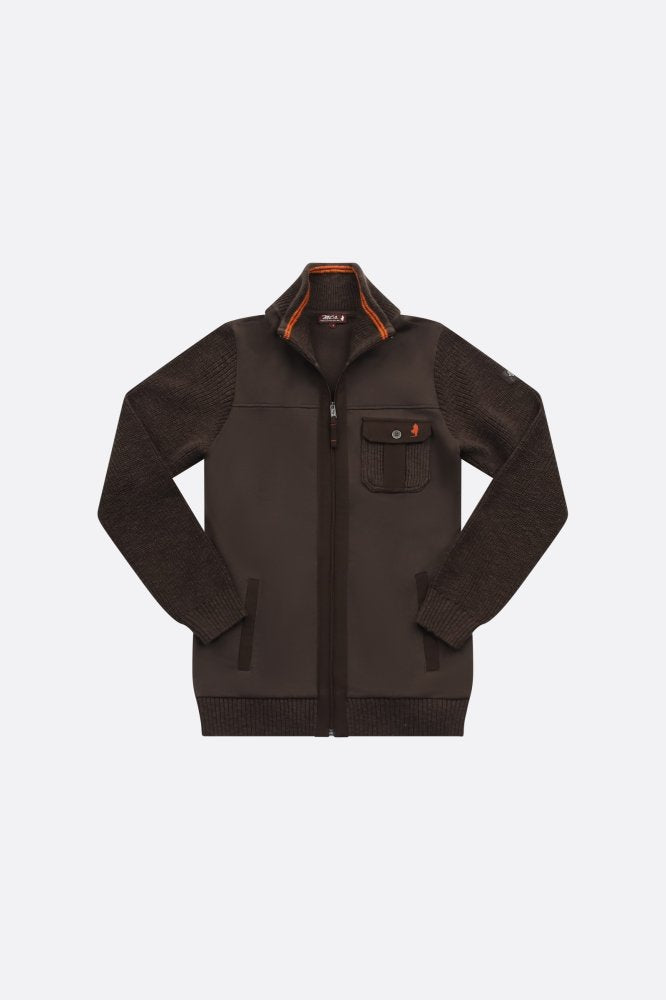 MCS Dikke sweater met gebreide mouwen
