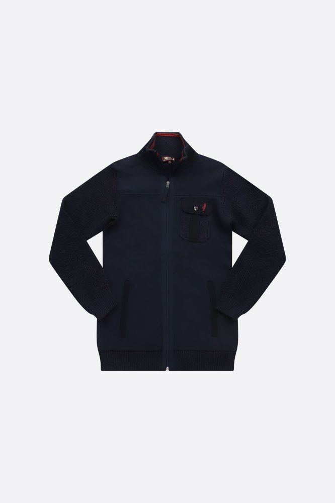 MCS Dikke sweater met gebreide mouwen