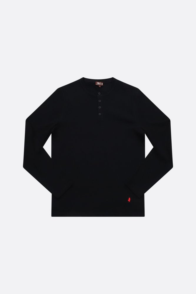 MCS Effen T-shirt met lange mouwen en een Tunesische kraag.