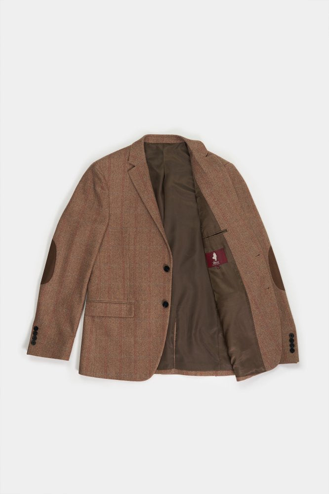 mcs Italiaanse blazer met visgraatpatroon