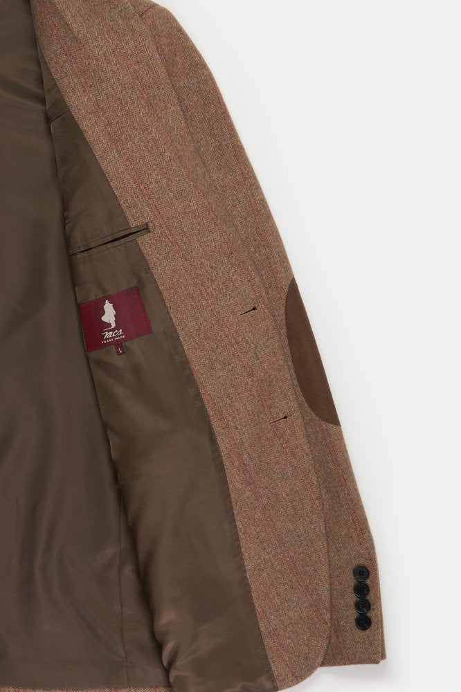 mcs Italiaanse blazer met visgraatpatroon