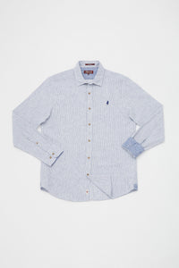 MCS Gestreept linnen shirt