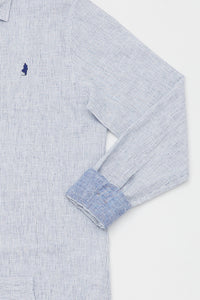 MCS Gestreept linnen shirt