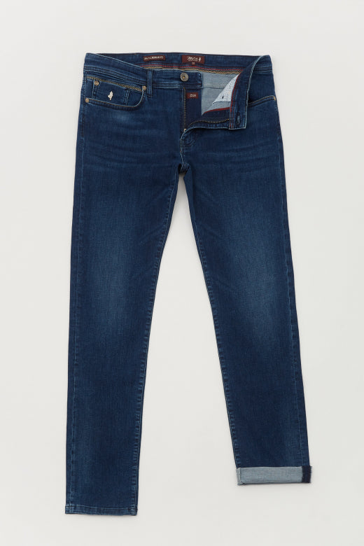 MCS taps toelopende jeans met stretch