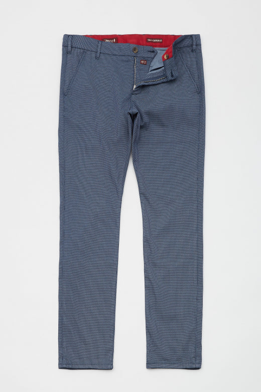 MCS Chino broek met microtekeningprint |