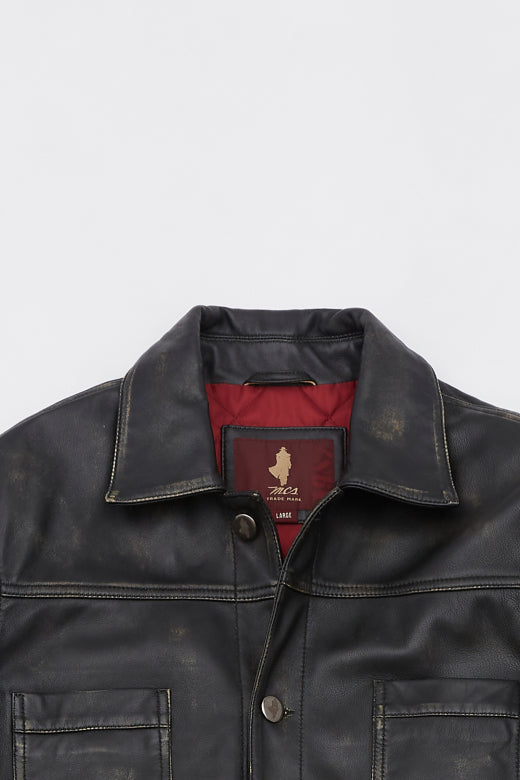 MCS Leren jack met gebruikte look