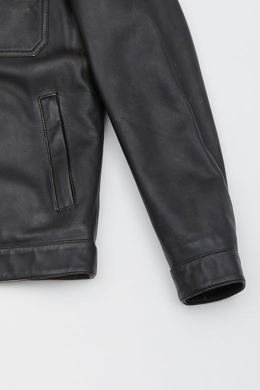 MCS Leren jack met gebruikte look