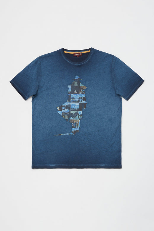 MCS Grafisch t-shirt met patchwork en fotoruiter