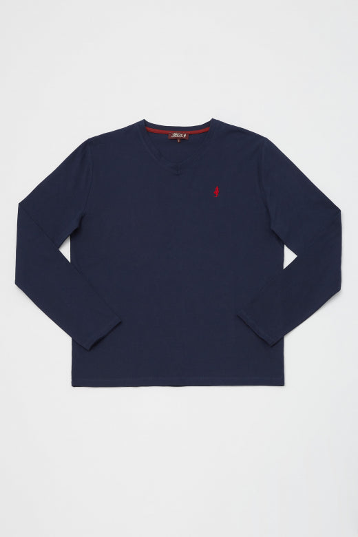 MCS Effen basic T-shirt met V-hals