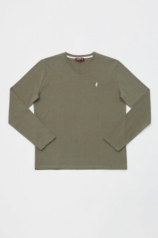 MCS Effen basic T-shirt met V-hals