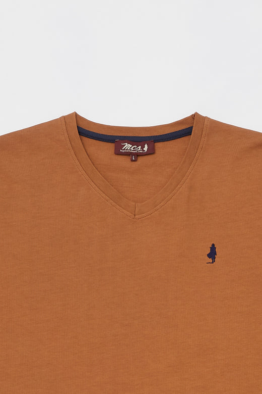 MCS Effen basic T-shirt met V-hals