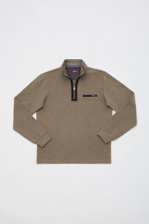 MCS Dik sweatshirt met lange mouwen en kraag met ritssluiting