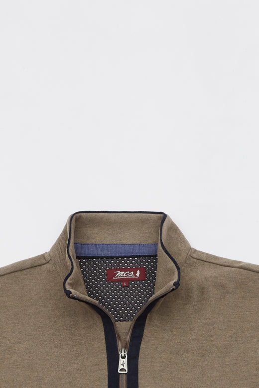 MCS Dik sweatshirt met lange mouwen en kraag met ritssluiting