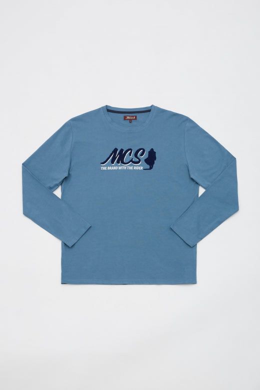 MCS T-shirt met lange mouwen en borduursel