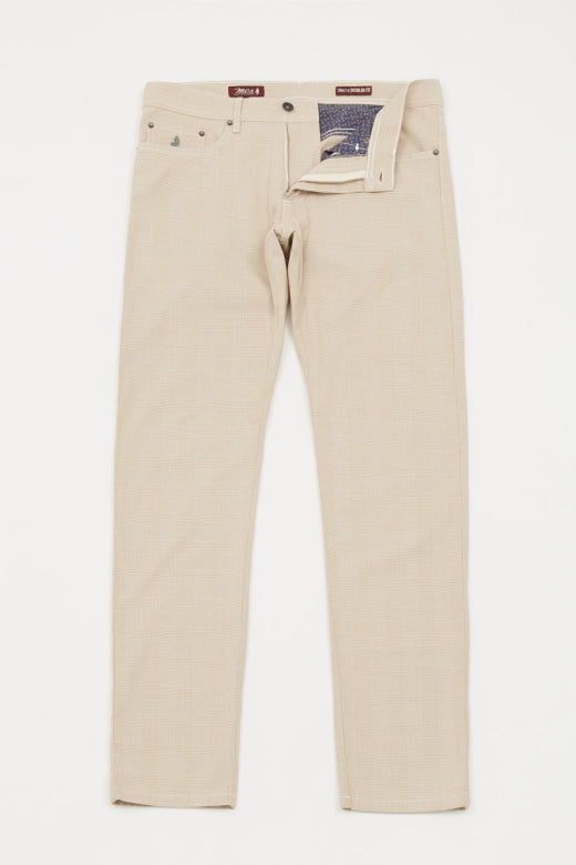 MCS Geweven geruite 5-pocketbroek