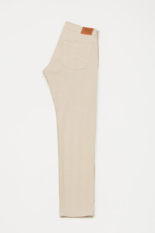 MCS Geweven geruite 5-pocketbroek