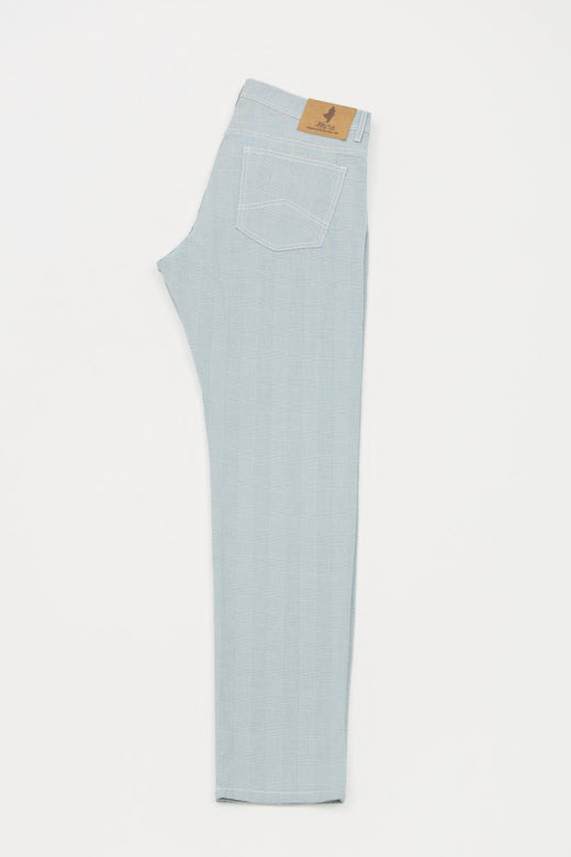 MCS Geweven geruite 5-pocketbroek