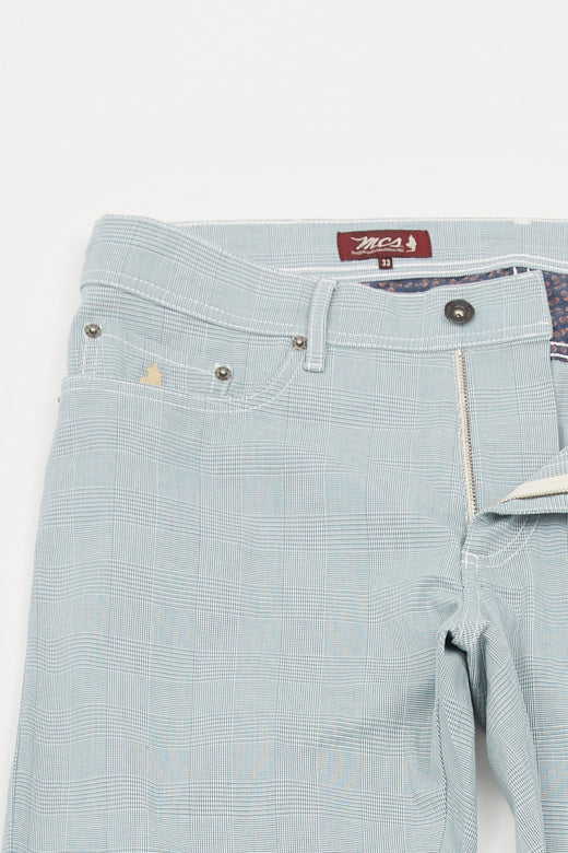 MCS Geweven geruite 5-pocketbroek