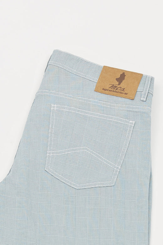 MCS Geweven geruite 5-pocketbroek