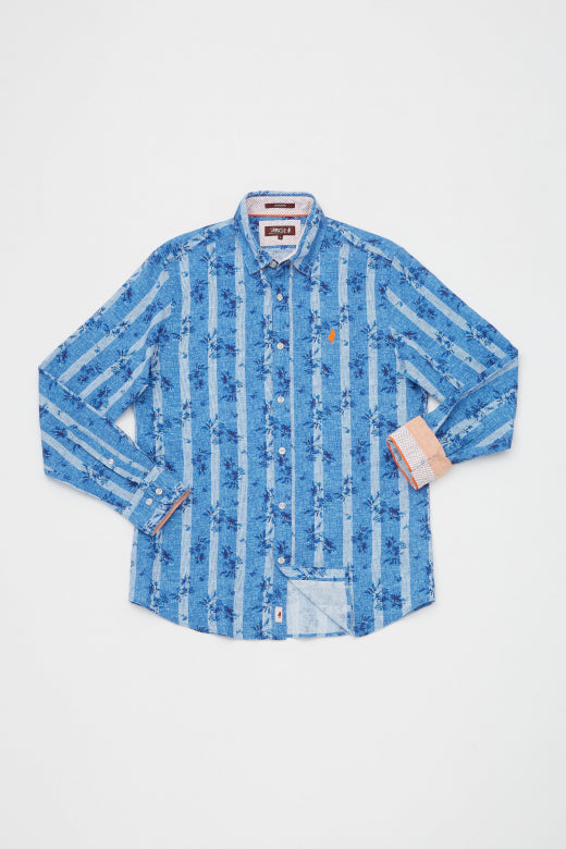 MCS Bedrukt shirt met strepen en bloemen