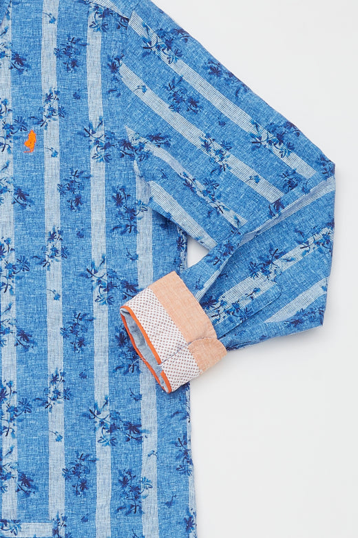 MCS Bedrukt shirt met strepen en bloemen