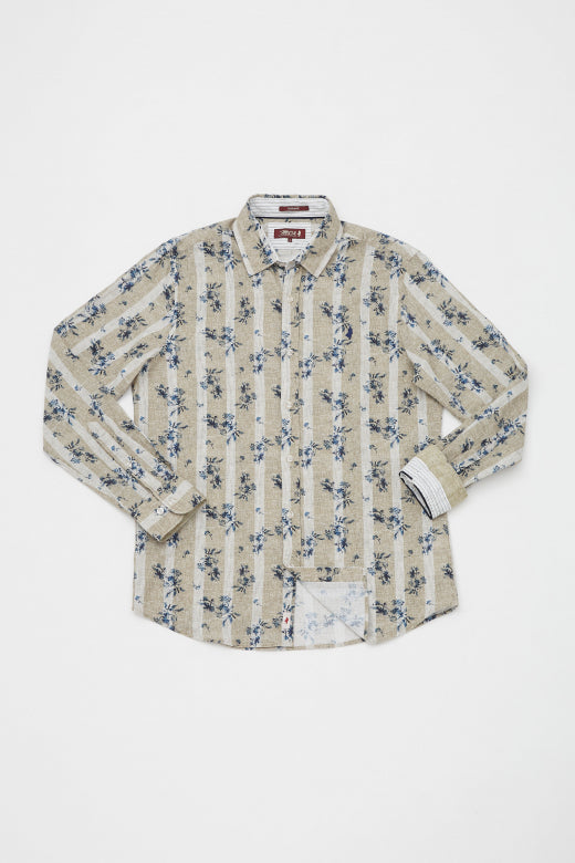 MCS bedrukt shirt met strepen en bloemen