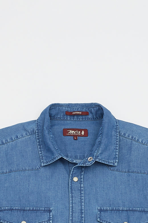 MCS Western shirt met denim klepzakken