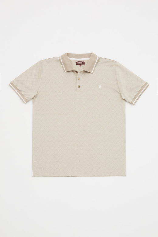 MCS Gestreept jacquardpoloshirt
