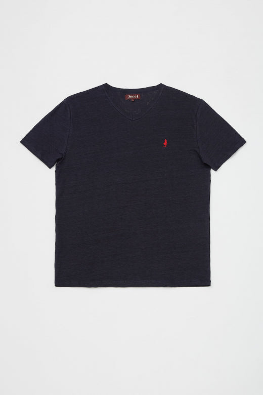 MCS Linnen T-shirt met V-hals
