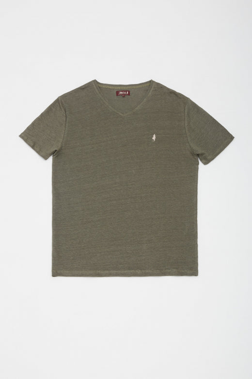 MCS Linnen T-shirt met V-hals