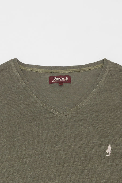 MCS Linnen T-shirt met V-hals