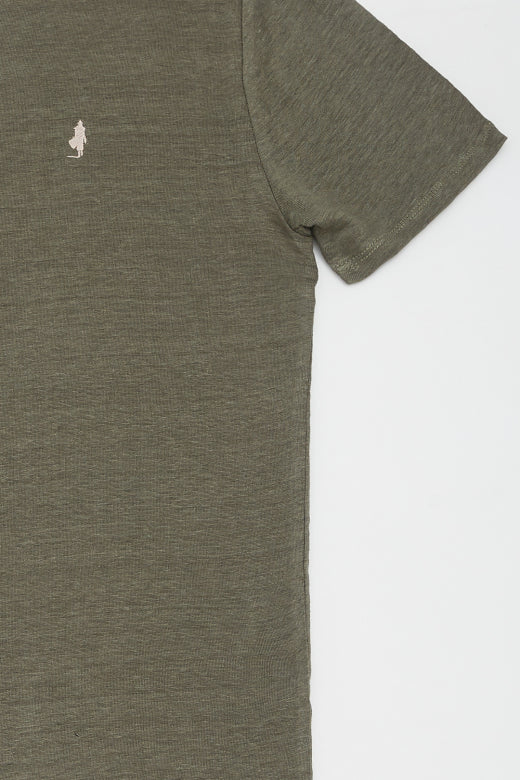 MCS Linnen T-shirt met V-hals