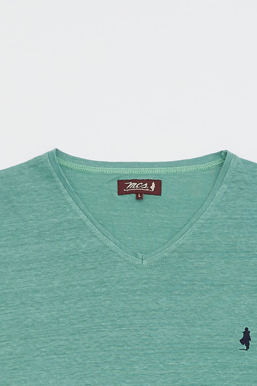 MCS Linnen T-shirt met V-hals