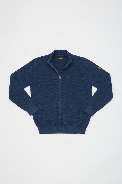 MCS Fancy gebreid vest met opstaande kraag