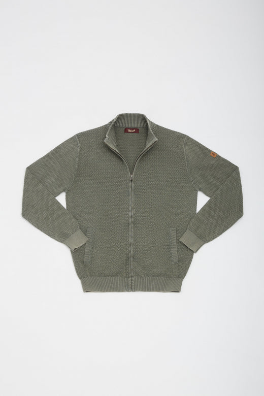 MCS Fancy gebreid vest met opstaande kraag