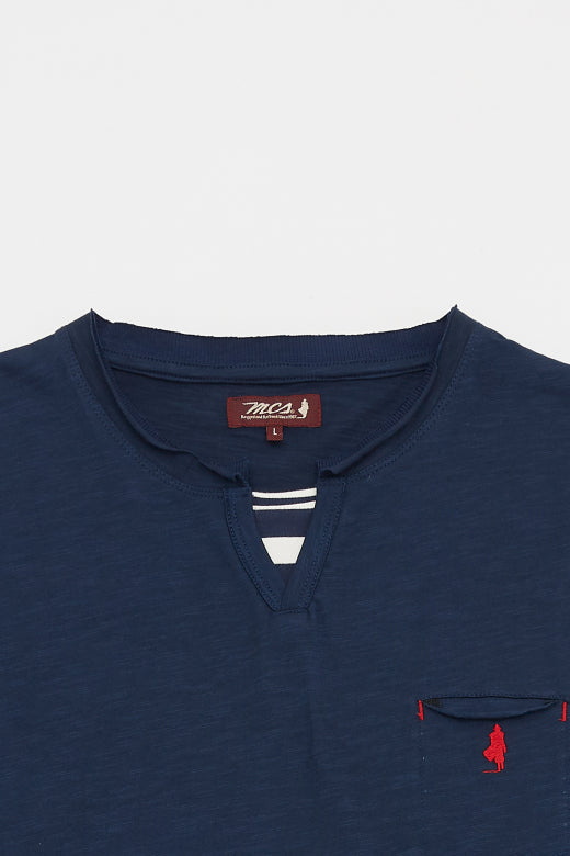 MCS T-shirt met fancy kraag en zak