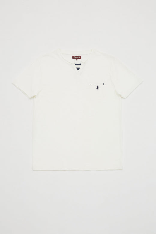 MCS T-shirt met fancy kraag en zak