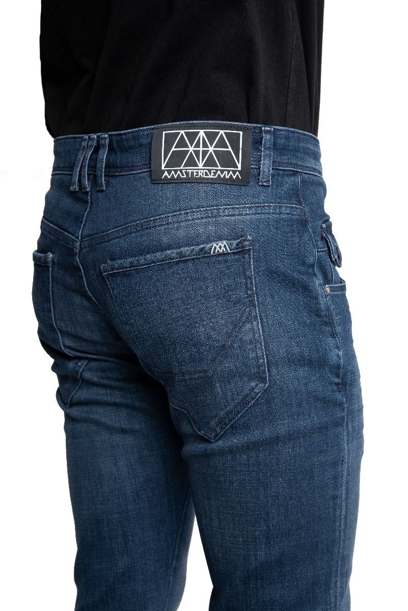 AMSTERDENIM Jeans - JOHAN - Tapered slim fit - Black and Blue