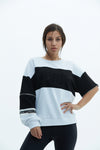 SCR Nemra Sweater Sweater-Wit met zwarte lijn of grijze lijn