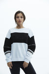 SCR Nemra Sweater Sweater-Wit met zwarte lijn of grijze lijn