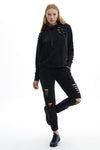 SCR Nirora Sweatpants Joggingbroek met gescheurde details- Zwart