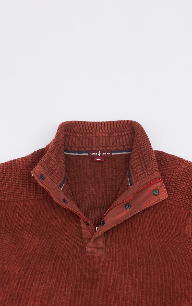 MCS Chenille trui met trucker kraag
