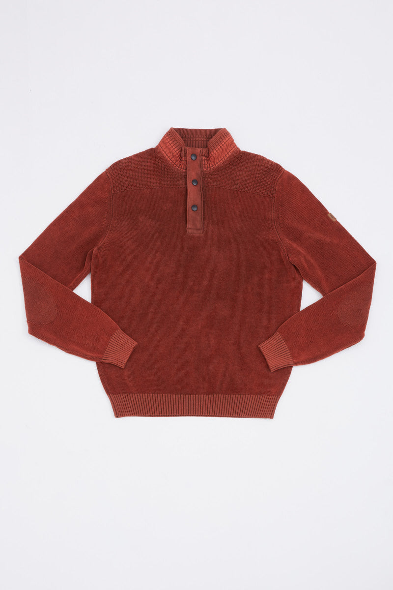 MCS Chenille trui met trucker kraag