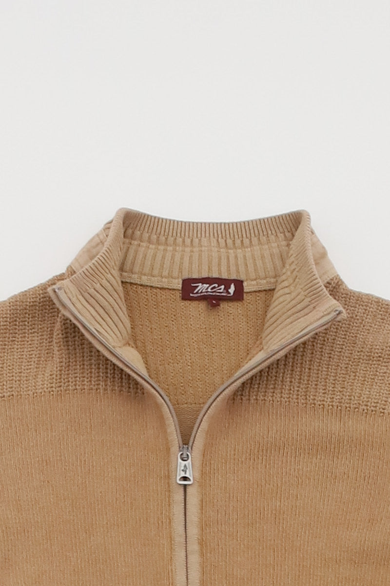 MCS Chenille gebreid vest met rits