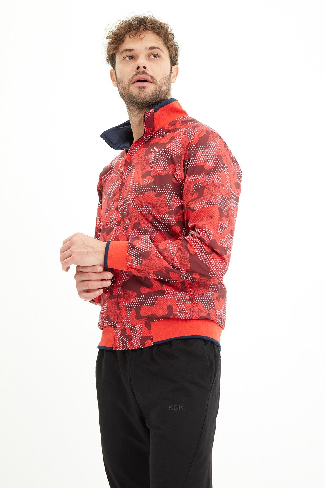 SCR Hebro Jacket Double face lente jacket-Rood-Donkerblauw
