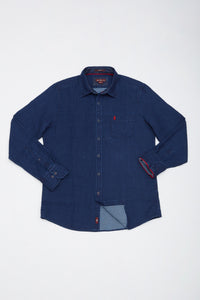 MCS Indigo reliëf dubbel gezicht shirt