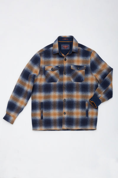 MCS indigo geruit overshirt