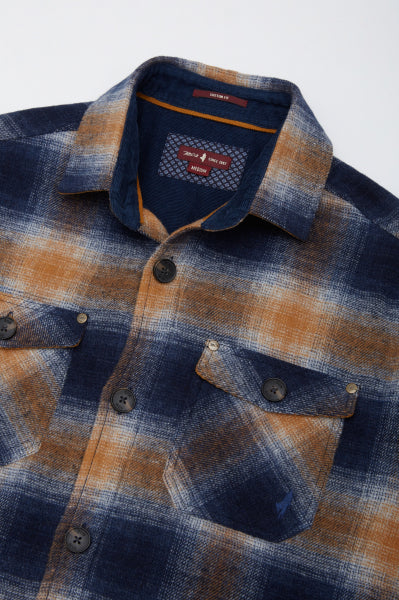 MCS indigo geruit overshirt