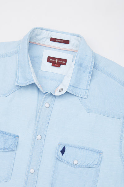 MCS DENIM SHIRT MET KLEPZAKKEN